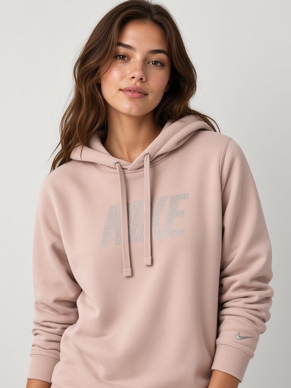 Nike Rhinestone Logo Hoodie Size Small